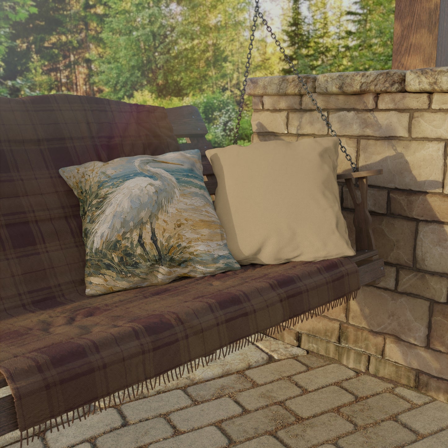 Egret Outdoor Pillow