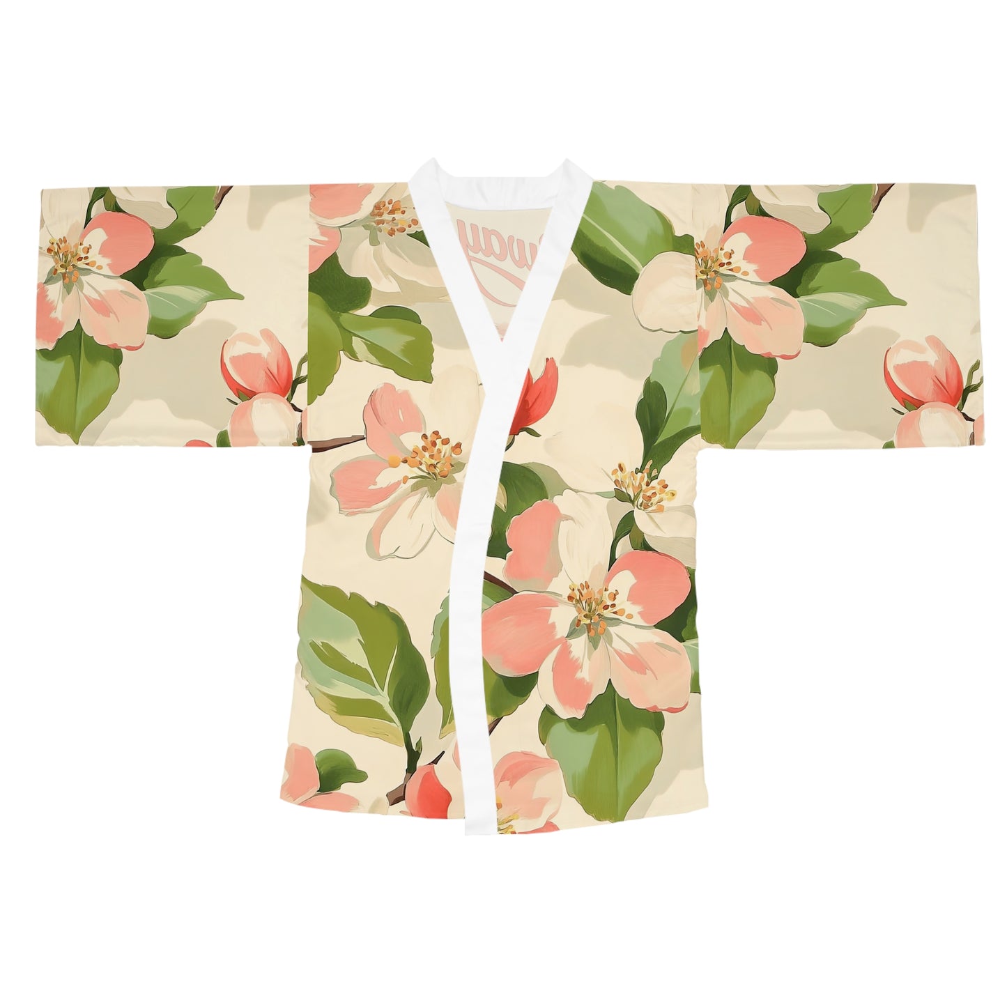 Pretty in Pink Floral Long Sleeve Kimono Robe