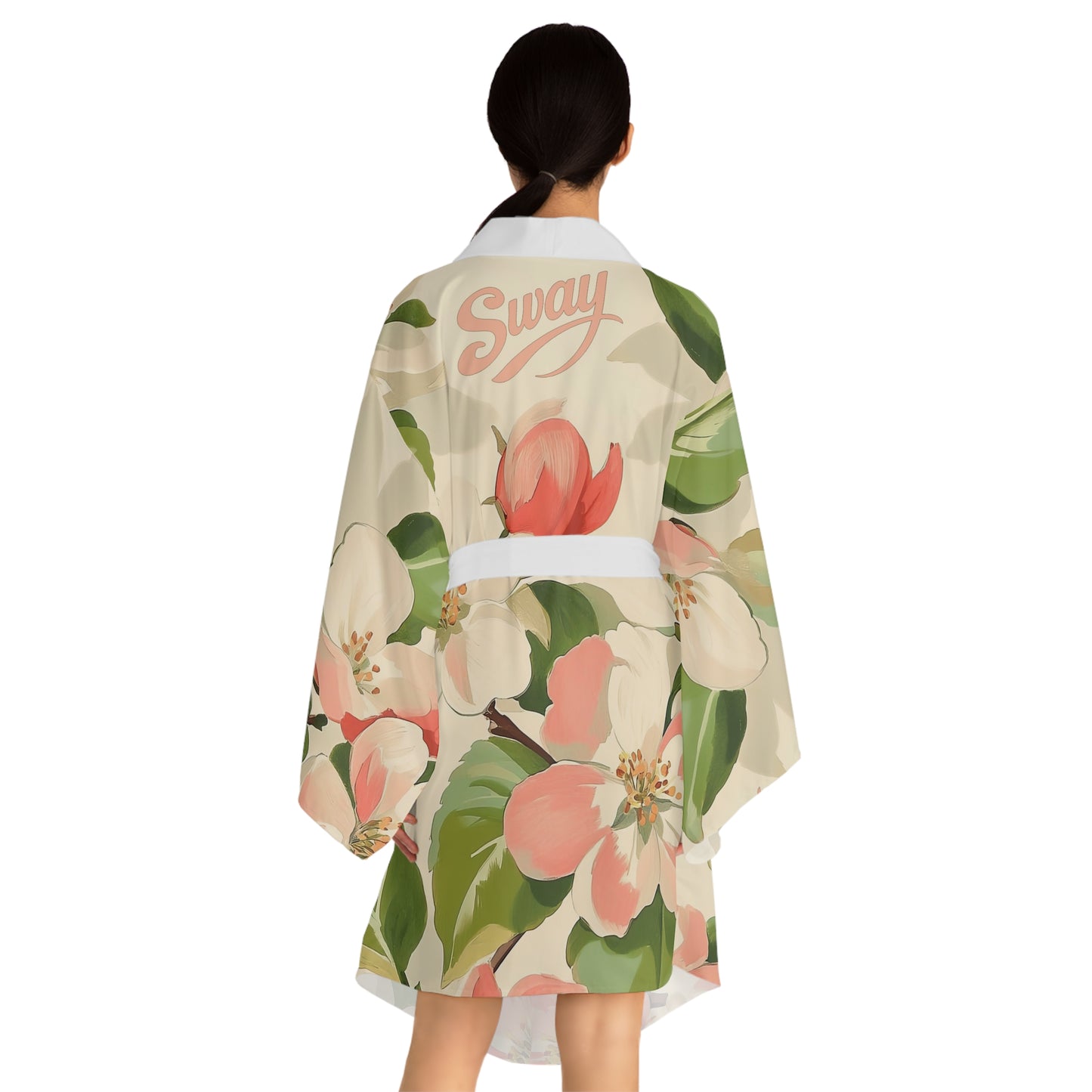 Pretty in Pink Floral Long Sleeve Kimono Robe