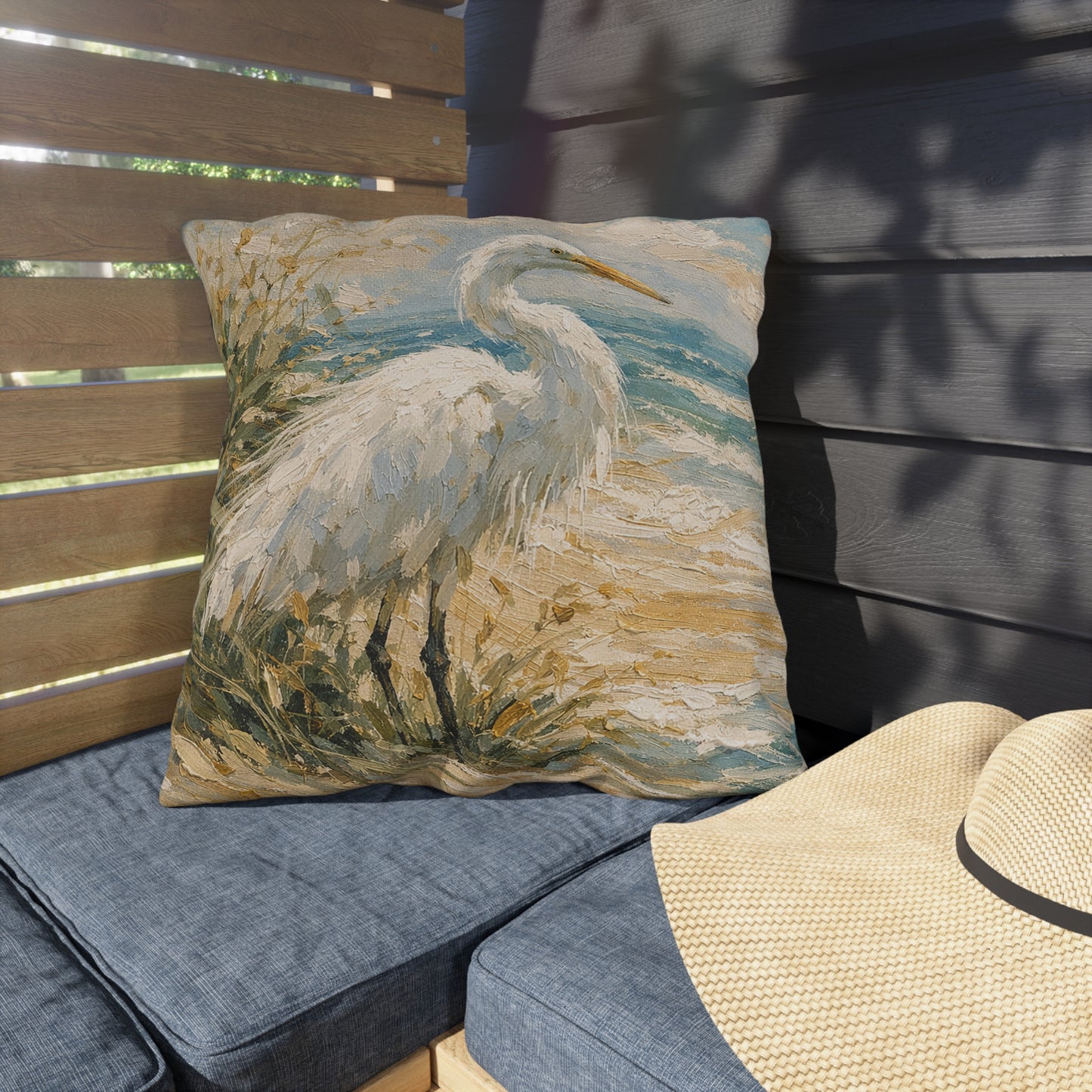 Egret Outdoor Pillow