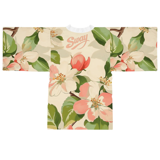 Pretty in Pink Floral Long Sleeve Kimono Robe