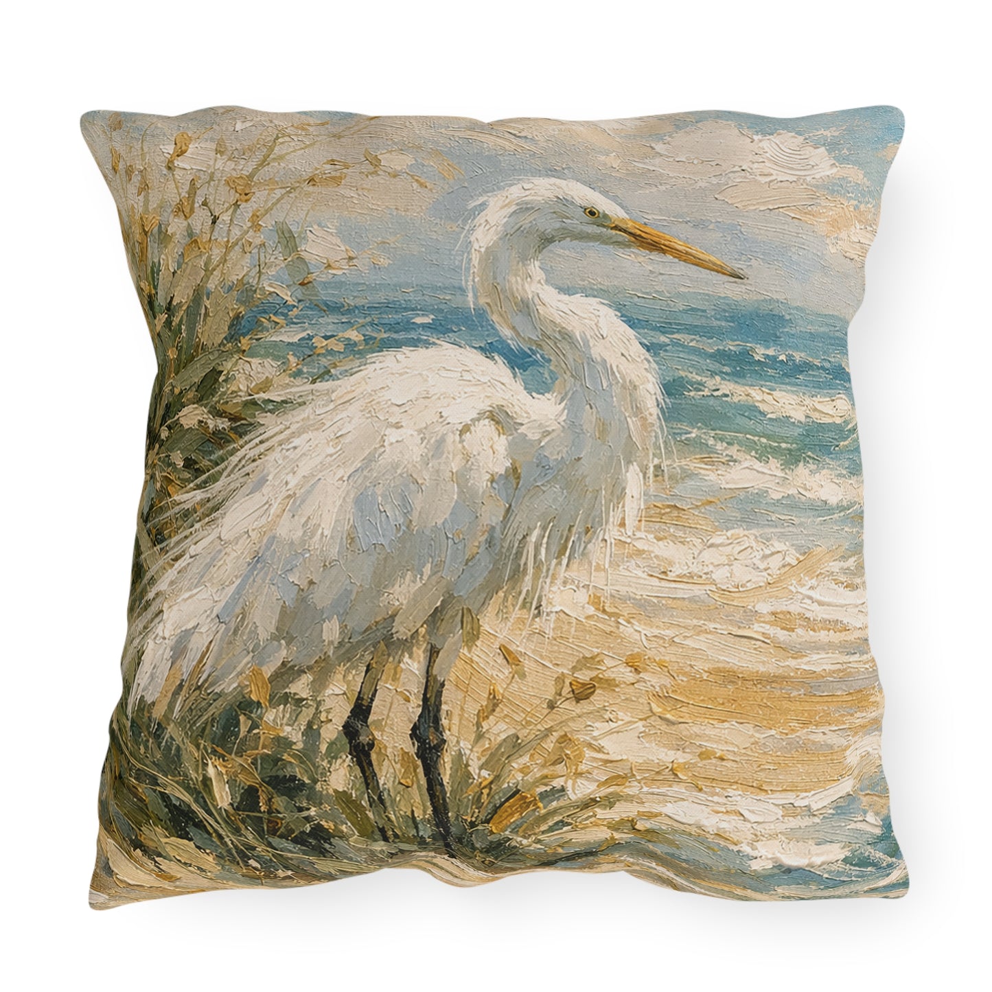 Egret Outdoor Pillow